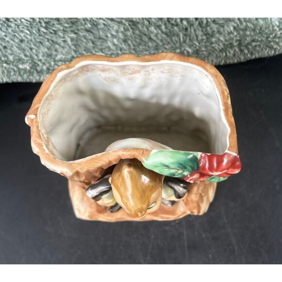 ACME China Planter Pixie Elf Crouching in Tree Stump Vintage Made in Japan - Picture 4 of 8